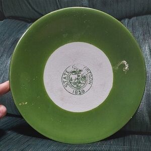 Antique Oregon State Seal Plate Gild Rim 8.5"